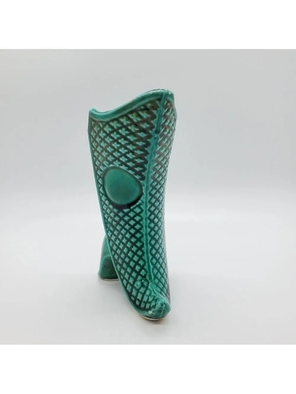 Vintage Green made in Japan mini heeled boot vase